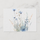 Dusty Blue Meadow Wildflower Moderne receptie Informatiekaartje (Achterkant)