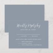 Dusty Blue Menu Choice Wedding RSVP-kaart (Voorkant / Achterkant)
