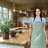 Dusty Blue met Crème Rolling Pin en Herb Design Schort