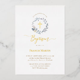 dusty blue met Folie Folie Uitnodiging