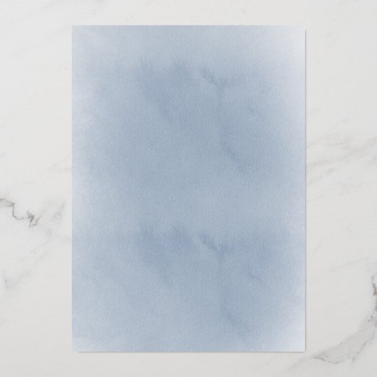 dusty blue met Folie Folie Uitnodiging (Achterkant)