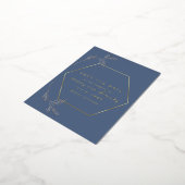 Dusty Blue met Gold Foil Save the Date Briefkaart (Gedraaid)