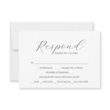 Dusty Blue met Maaltijdkeuze Monogram RSVP-kaarten