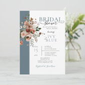 Dusty Blue met roze Vrijgezellenfeest Kaart (Staand voorkant)