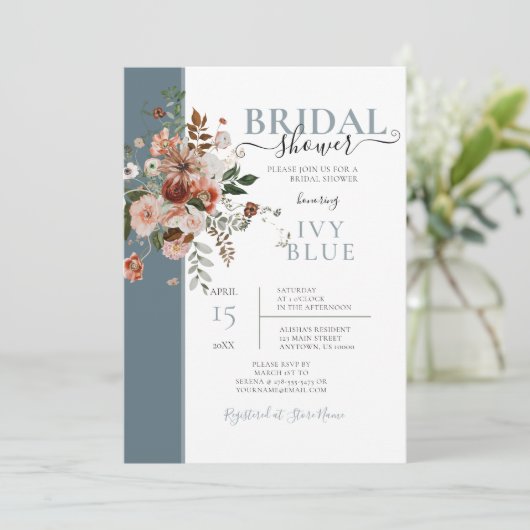 Dusty Blue met roze Vrijgezellenfeest Kaart (Staand voorkant)