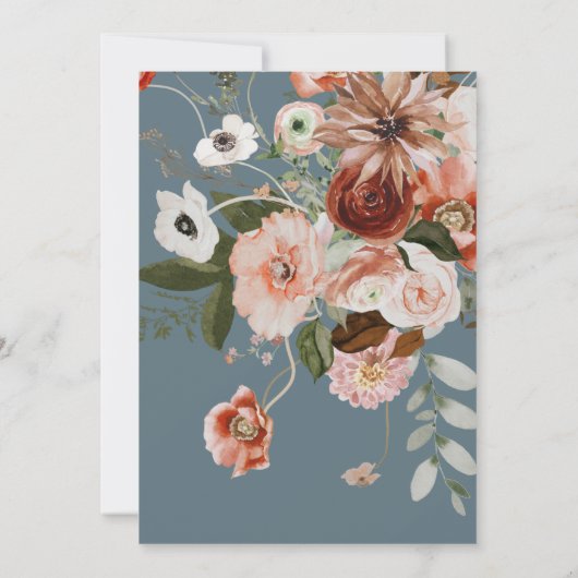 Dusty Blue met roze Vrijgezellenfeest Kaart (Achterkant)