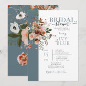 Dusty Blue met roze Vrijgezellenfeest Kaart (Voorkant / Achterkant)