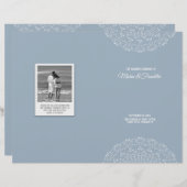 Dusty Blue met White mandal Wedding Program Flyer (Voorkant / Achterkant)