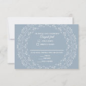 Dusty Blue met White Mandala RSVP-kaart RSVP Kaartje (Voorkant)