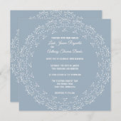 Dusty Blue met White Mandala Square Invitation Aankondiging (Voorkant / Achterkant)