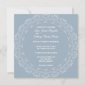 Dusty Blue met White Mandala Square Invitation Aankondiging (Voorkant)