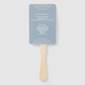 Dusty Blue met White mandala Wedding Program Fan Handwaaier (Voorkant)