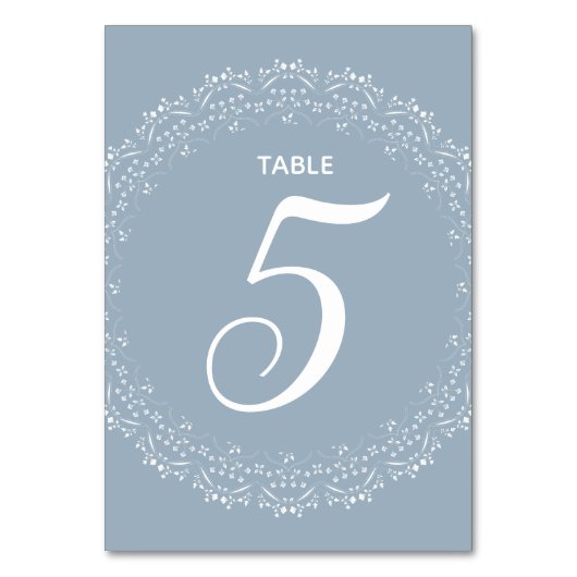 Dusty Blue met witte mandala-tafelkaart Kaart (Voorkant)