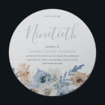 Dusty Blue Metallic Silver Boho 90th Birthday Kaart<br><div class="desc">Dusty Blue Metallic Silver Boho 90th Birthday Uitnodiging Bekijk overeenkomende objecten in onze niche- en nestwinkel</div>