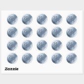 Dusty Blue Metallic Wax Seal Initialen Sticker (Vel)