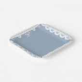 Dusty Blue mexican boy baby shower papel picado Papieren Bordje (Gebogen)