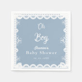Dusty Blue mexican boy baby shower papel picado Servet (Voorkant)