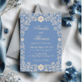 Dusty Blue Mexican Talavera Wedding  Kaart