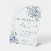 Dusty Blue Mimosa Bar Vrijgezellenfeest Sign Reclamebord Met Voetstuk (Voorkant)