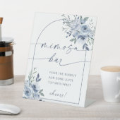 Dusty Blue Mimosa Bar Vrijgezellenfeest Sign Reclamebord Met Voetstuk (Insitu)