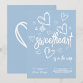 Dusty Blue Minimal Boy Baby shower Kaart (Voorkant / Achterkant)