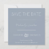 Dusty Blue Minimal Save the Date Invitation Kaart (Voorkant)