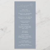 Dusty Blue Minimal Wedding Ceremony Program Programmakaart (Achterkant)