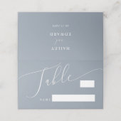 Dusty Blue Minimal Wedding Table Number Plaatskaartje (Buitenkant ongevouwen)