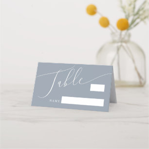 Dusty Blue Minimal Wedding Table Number Plaatskaartje