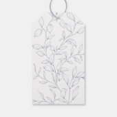 Dusty Blue minimale blad bruiloft dank u Cadeaulabel (Achterkant)