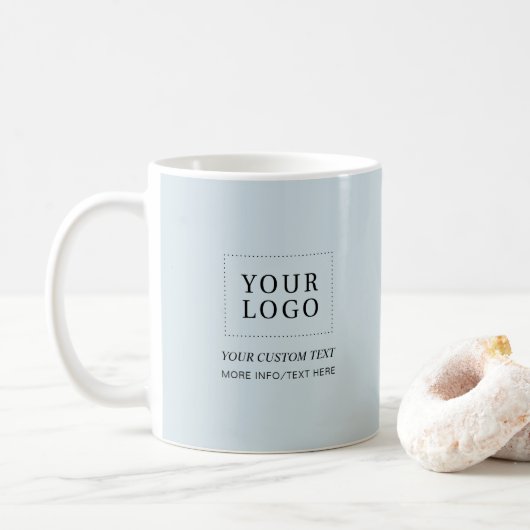 Dusty Blue | Minimale zakelijke Logo Promotie Koffiemok (Met donut)