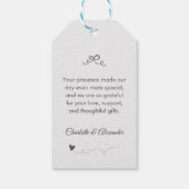 Dusty Blue Minimalist Baby Boy Shower Cadeaulabel (Achterkant)