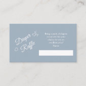 Dusty Blue Minimalist Baby shower Luier Raffle Informatiekaartje (Voorkant)