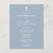 Dusty Blue Minimalist bevestiging uitnodiging (Voorkant)