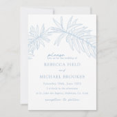 Dusty Blue Minimalist Botanical Kaart (Voorkant)