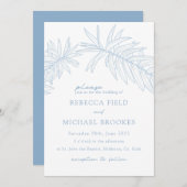 Dusty Blue Minimalist Botanical Kaart (Voorkant / Achterkant)