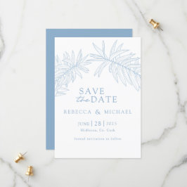 Dusty Blue Minimalist Botanical Save The Date