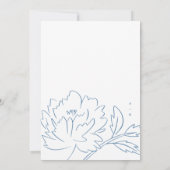 Dusty Blue Minimalist Botanical Wedding Kaart (Achterkant)