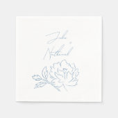Dusty Blue Minimalist Botanical Wedding Servet (Voorkant)