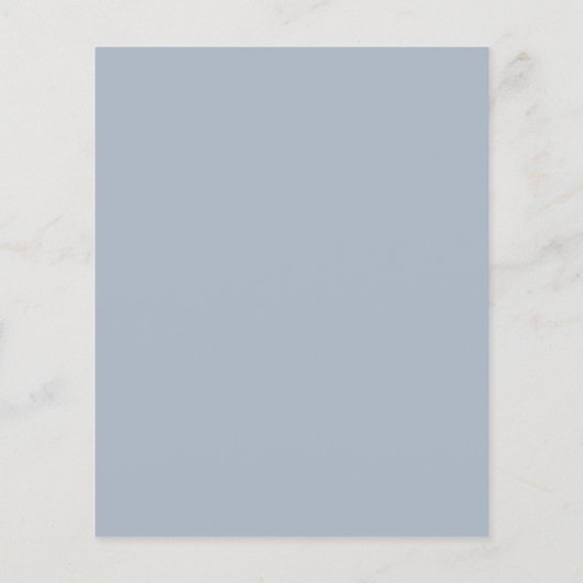 Dusty Blue Minimalist Botanicals Wedding Bedankt (Achterkant)