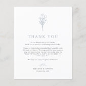Dusty Blue Minimalist Botanicals Wedding Bedankt (Voorkant)