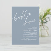 Dusty Blue Minimalist Bridal Shower Kaart (Staand voorkant)