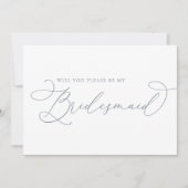 Dusty Blue Minimalist Bridesmaid proposal Kaart (Voorkant)