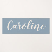 Dusty Blue Minimalist Calligraphy Personalized Yogamat (Voorkant (horizontaal))