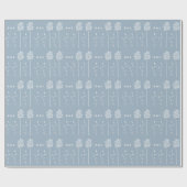 Dusty Blue Minimalist Curly Floral Cadeaupapier (Vlak)