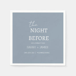 Dusty Blue minimalist de avond voor de bruiloft Servet