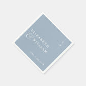 Dusty Blue Minimalist Elegant Monogram Huwelijk Servet (Hoek)