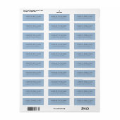 Dusty Blue Minimalist Elegant Return Stickers (Full Sheet)