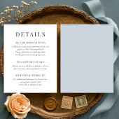 Dusty Blue Minimalist Elegant Wedding Details Kaart