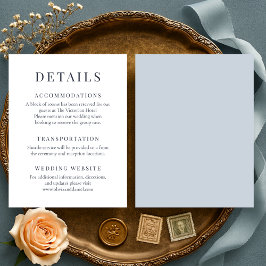 Dusty Blue Minimalist Elegant Wedding Details Kaart